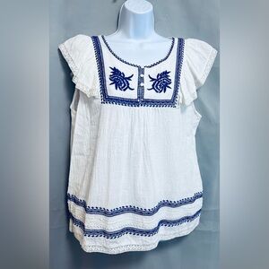 See and Be‎ Seen Med Embroidered Top Sz Large